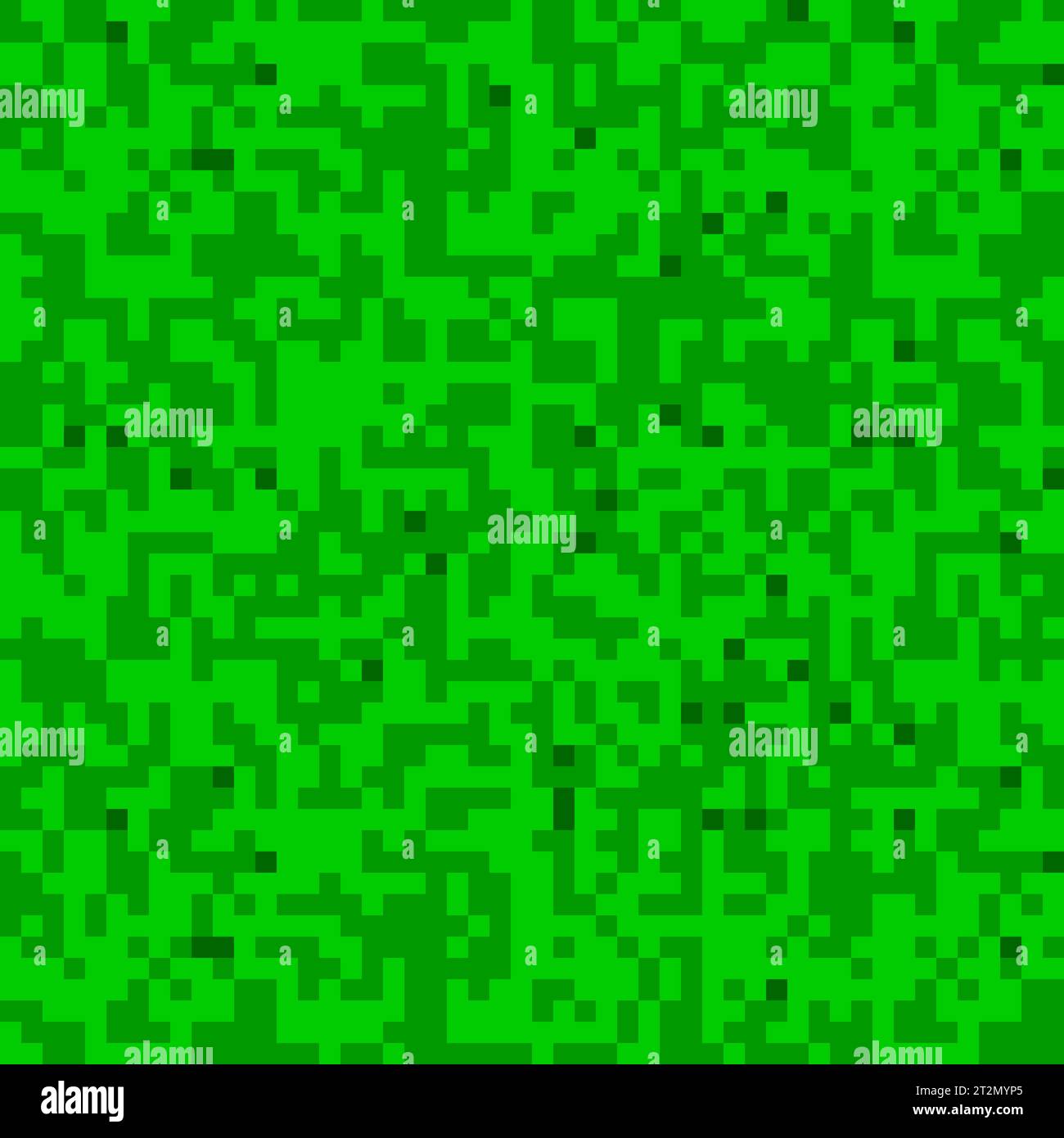 Bright green pixel grass seamless pattern. Surface texture of a lawn