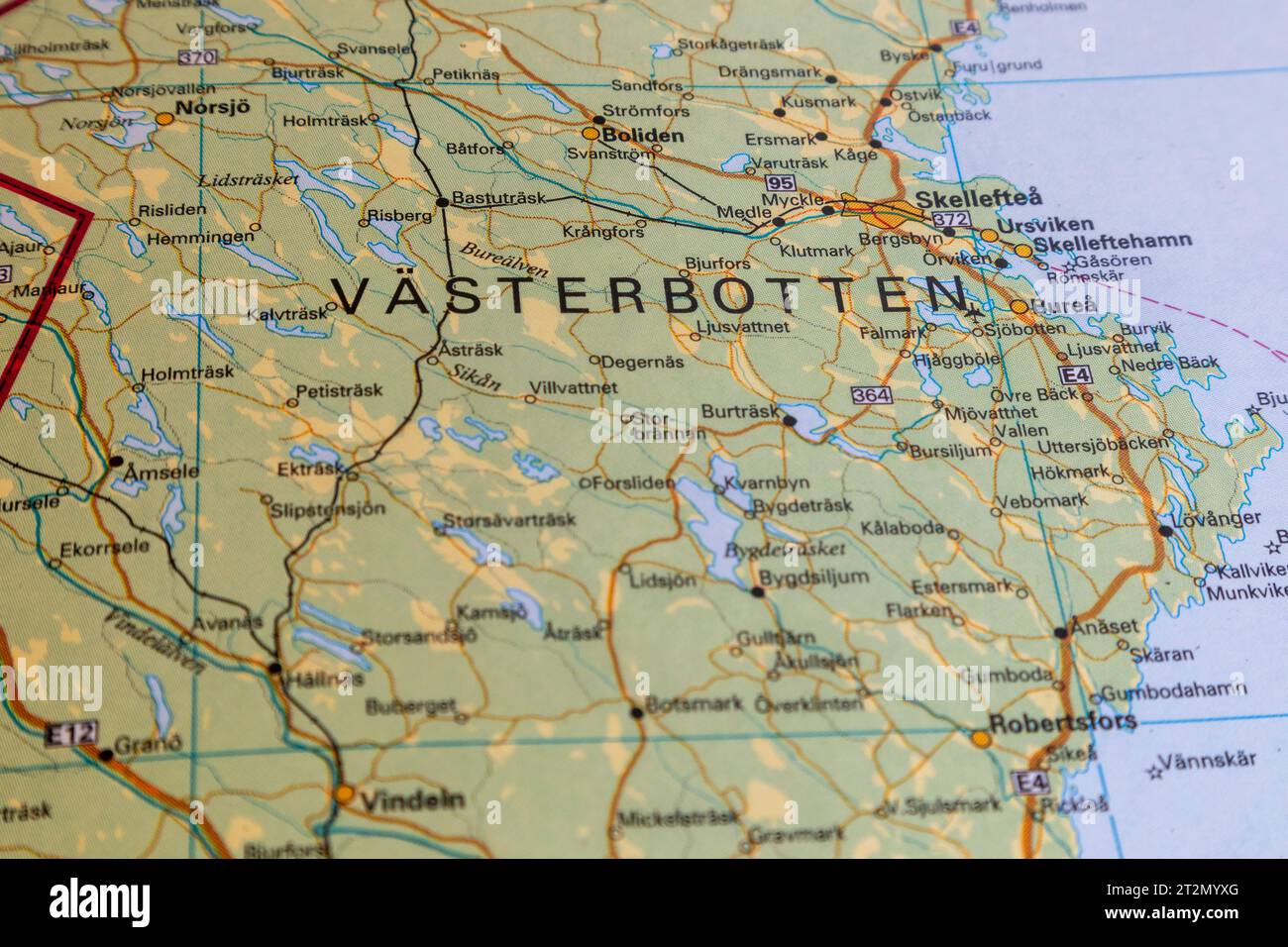 map of västerbotten Stock Photo