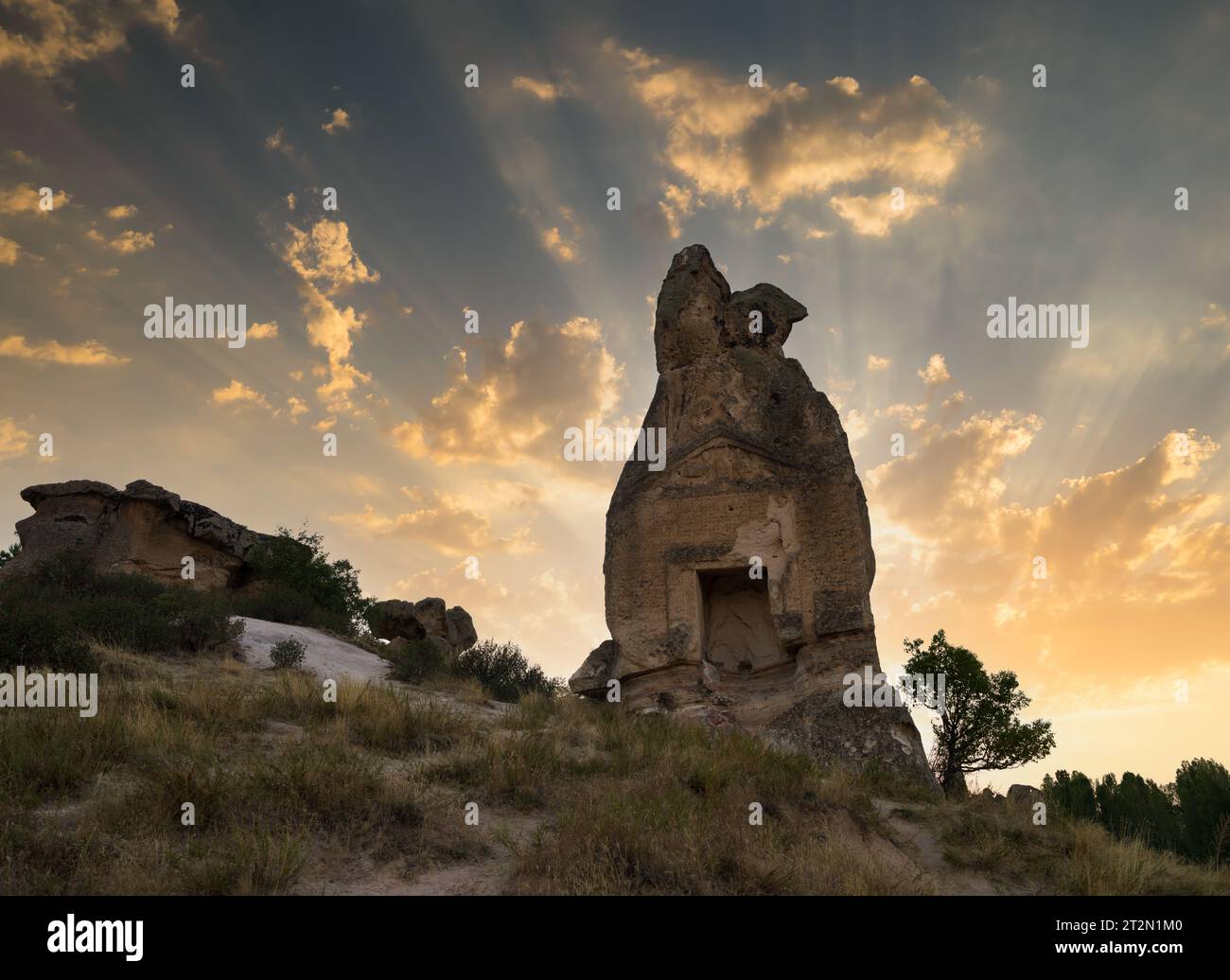 Aslankaya Temple. Phrygian civilisation inscription. One of the important historical points of the Phrygian valley. Afyonkarahisar, Turkey Stock Photo