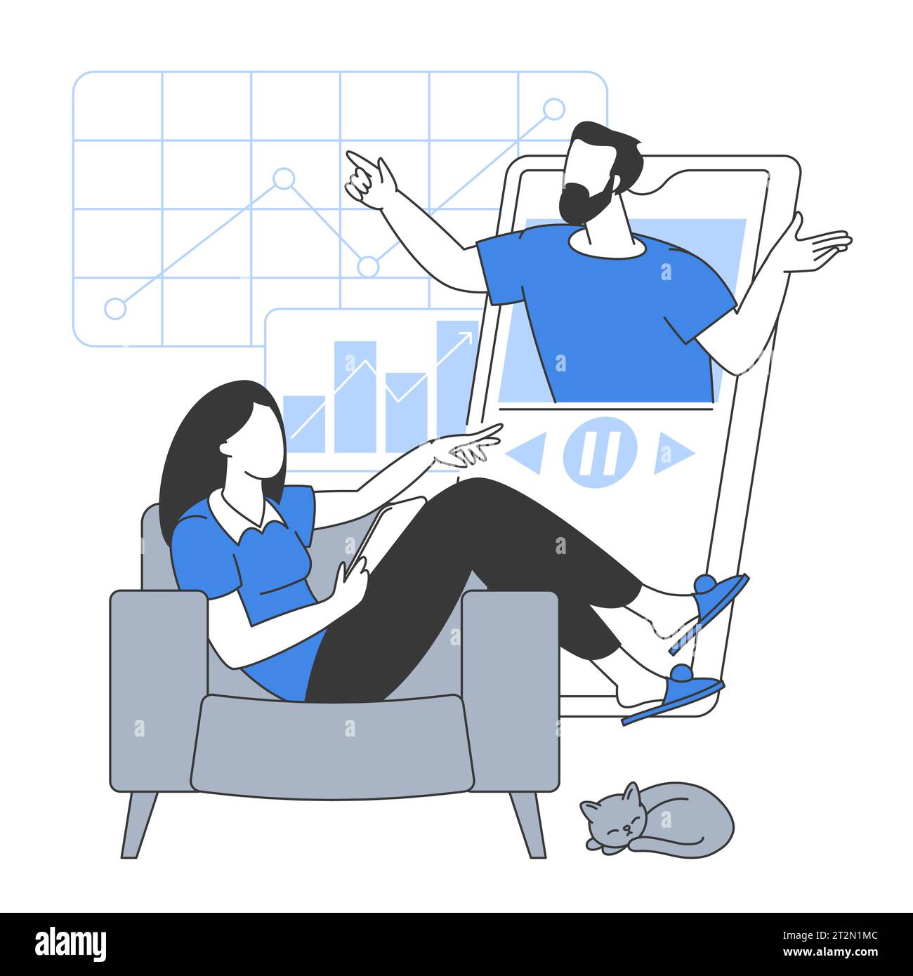 Online education concept Stock Vector