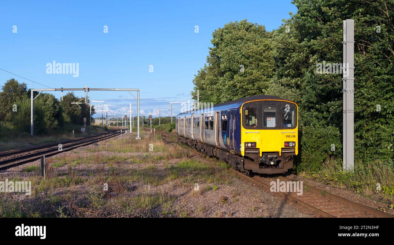 Northern Rail class 150 diesel multiple unit train at Kirkham & Wesham, lancashire Stock Photo