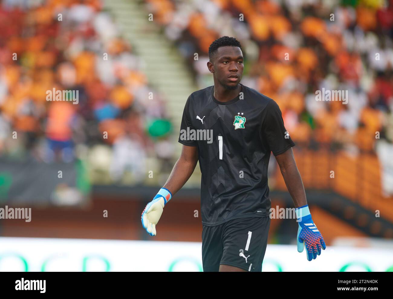Ivorian goalkeeper Fofana Yahia focused Stock Photo