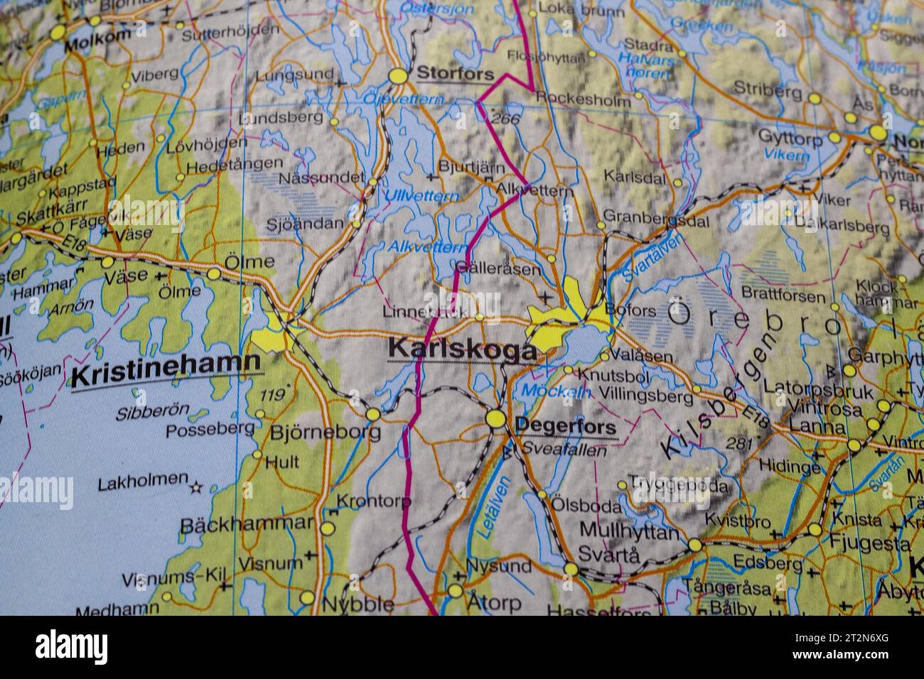 Map Of Karlskoga Stock Photo Alamy