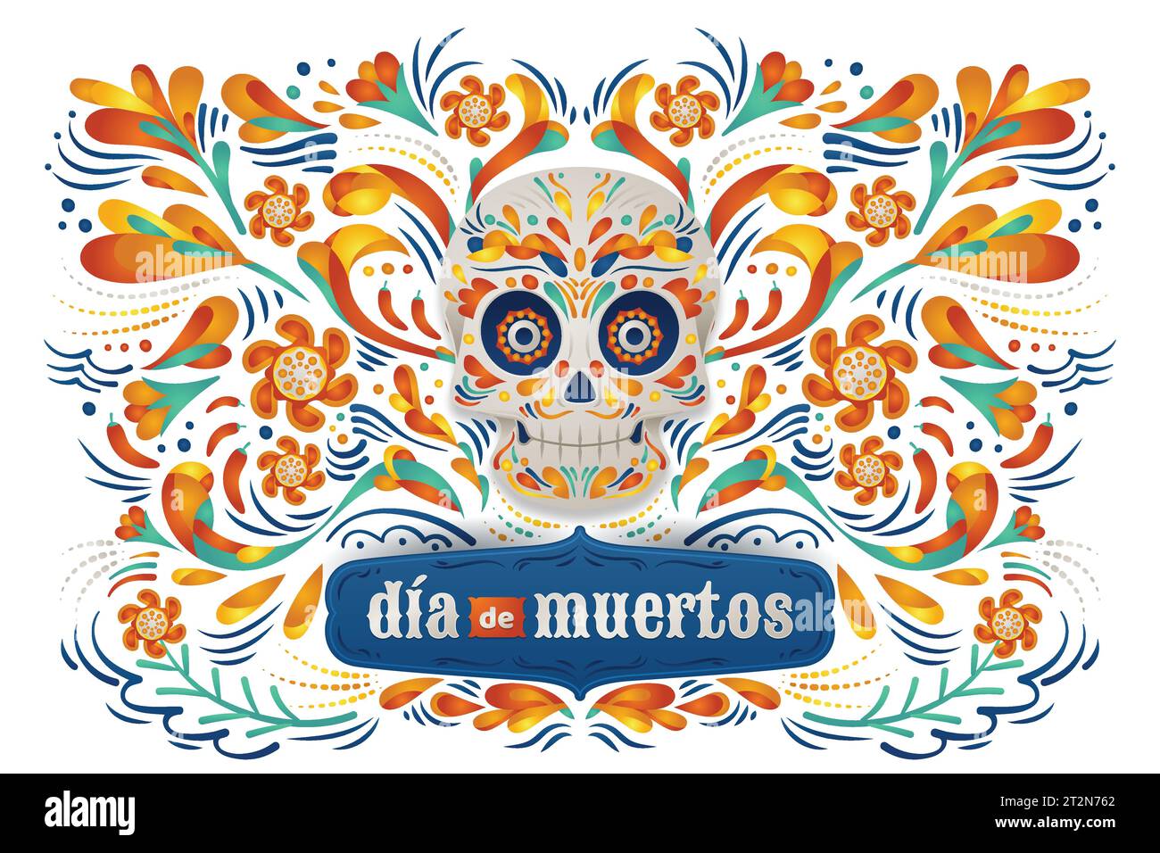 gradient background dia de muertos celebration design vector illustration Stock Vector