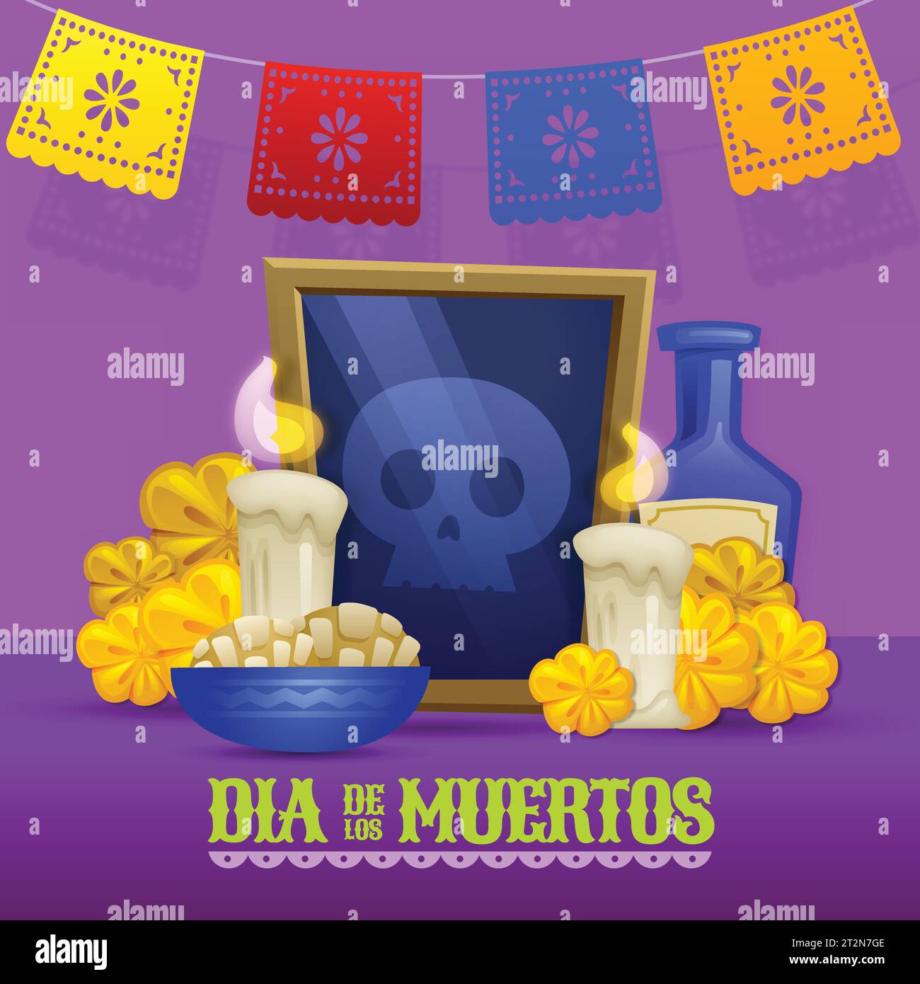 gradient dia de muertos celebration design vector illustration Stock Vector