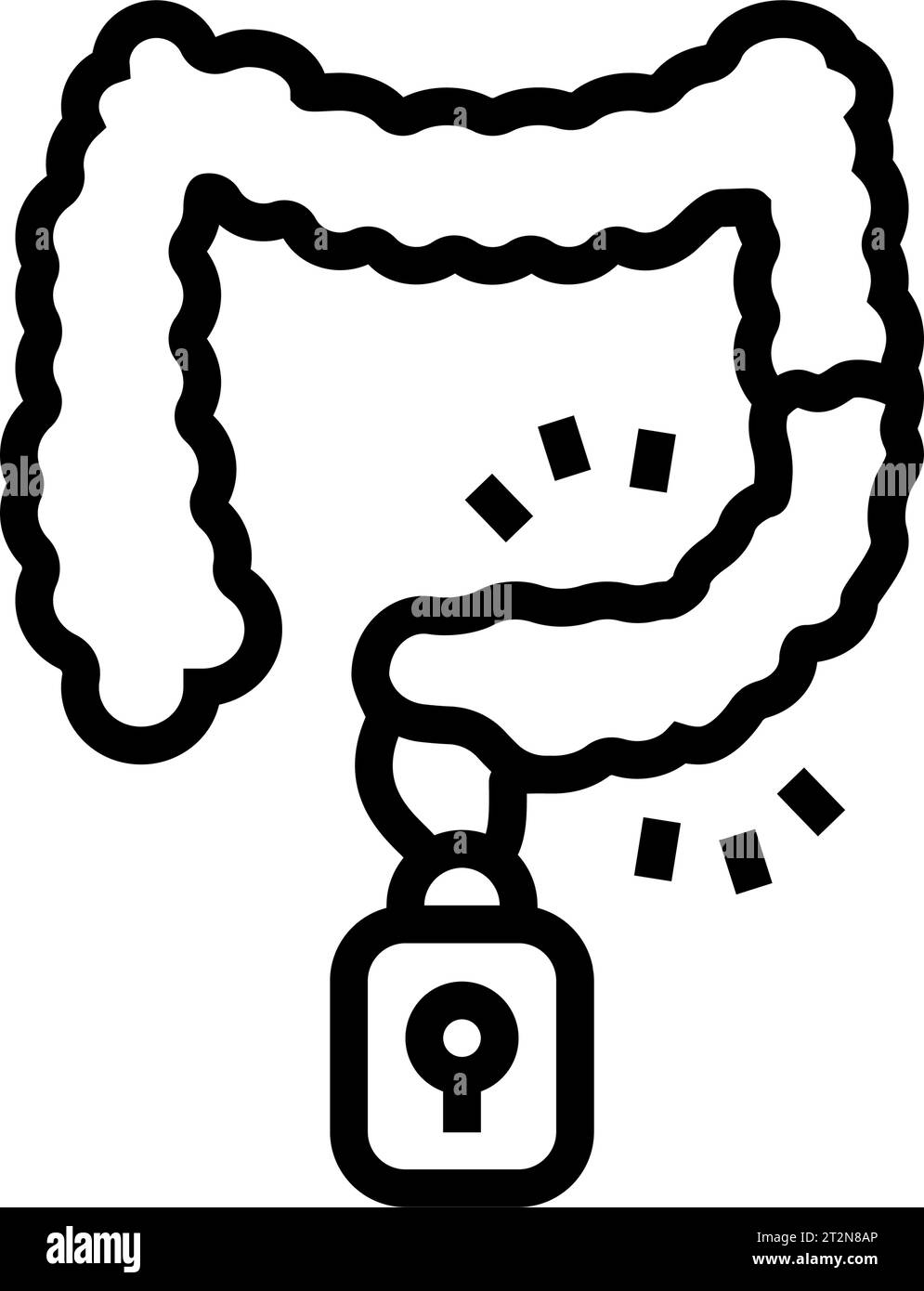 constipation treatment line icon vector illustration Stock Vector Image