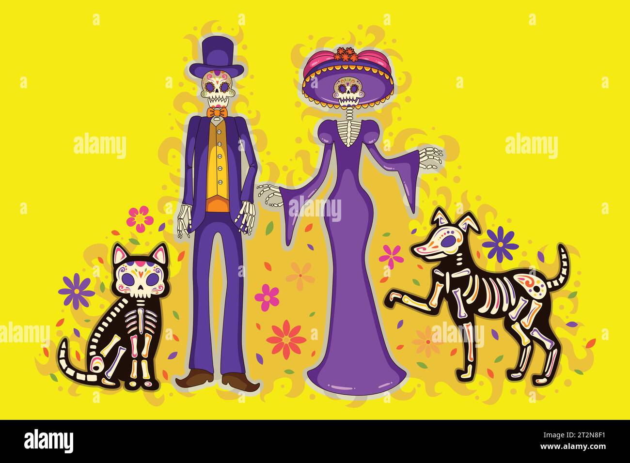 hand drawn dia de muertos design vector illustration Stock Vector