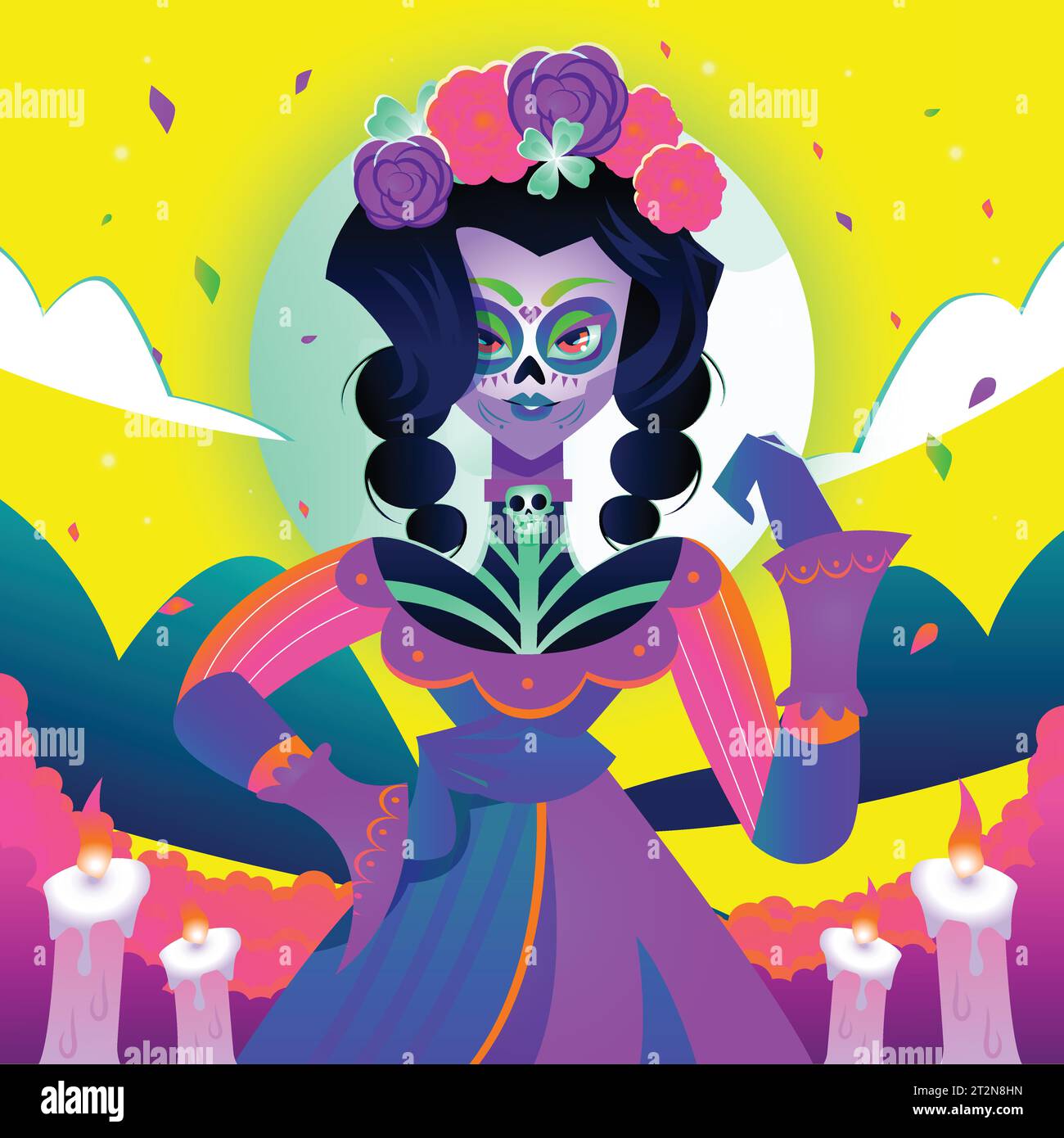 gradient dia de muertos celebration design vector illustration Stock Vector