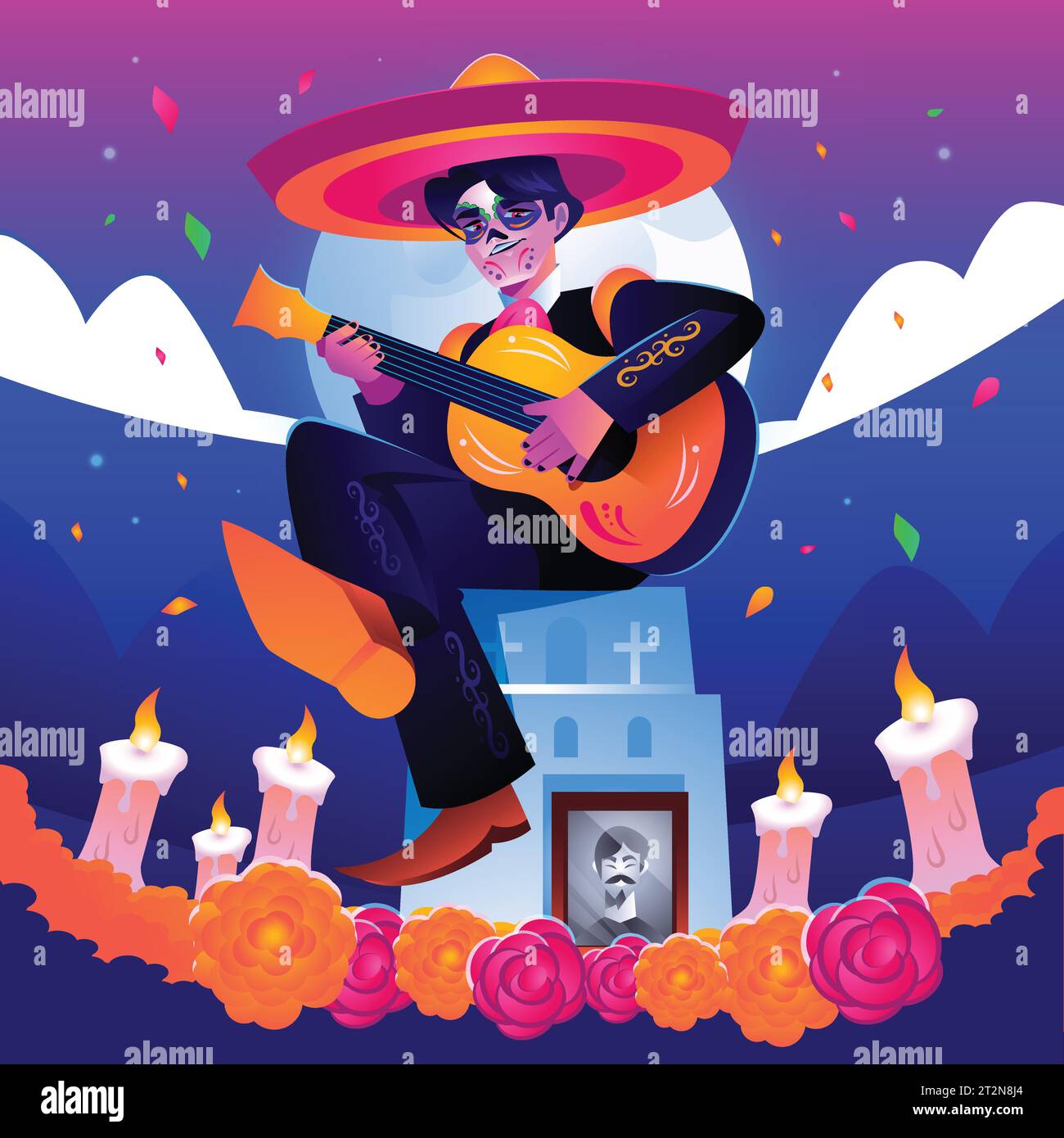 gradient dia de muertos celebration design vector illustration Stock Vector
