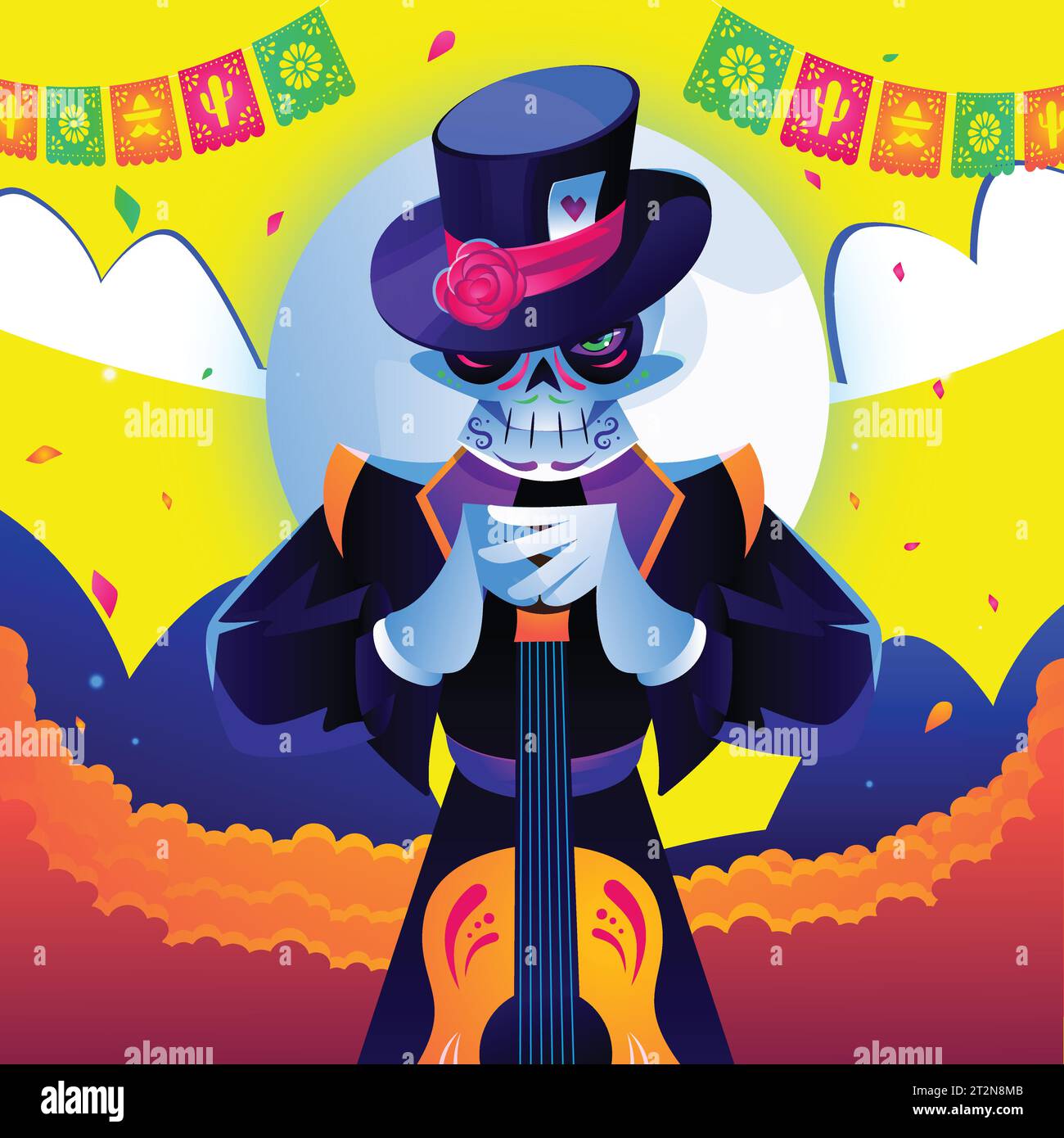 gradient dia de muertos celebration design vector illustration Stock Vector