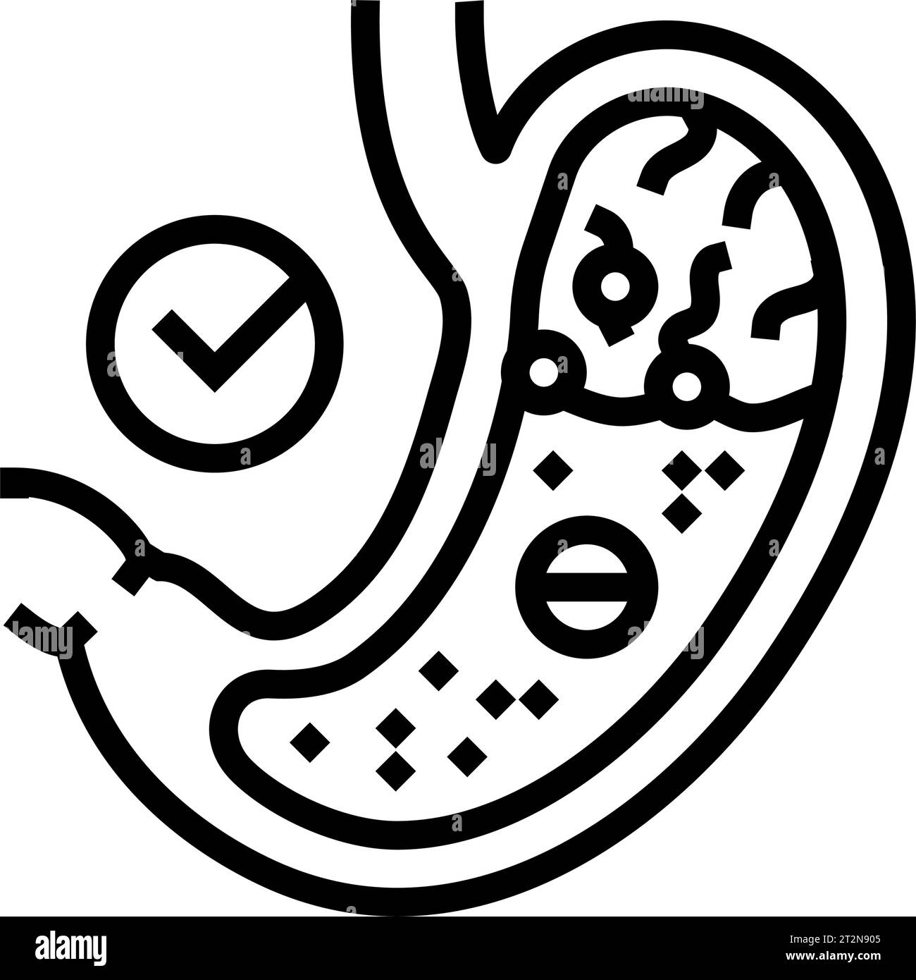 heartburn relief gastroenterologist line icon vector illustration Stock