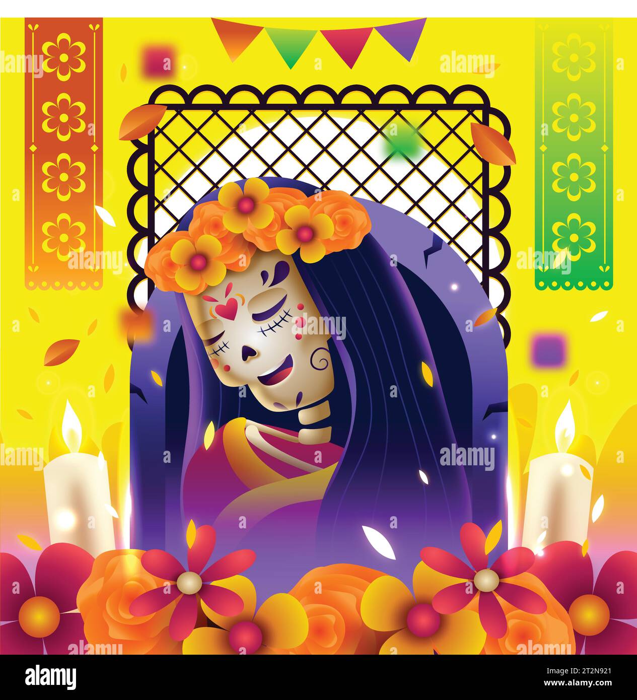 gradient dia de muertos celebration design vector illustration Stock Vector