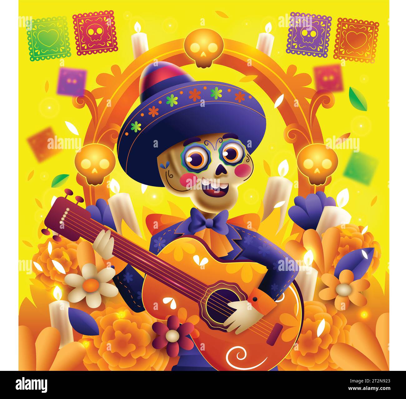 gradient dia de muertos celebration design vector illustration Stock Vector