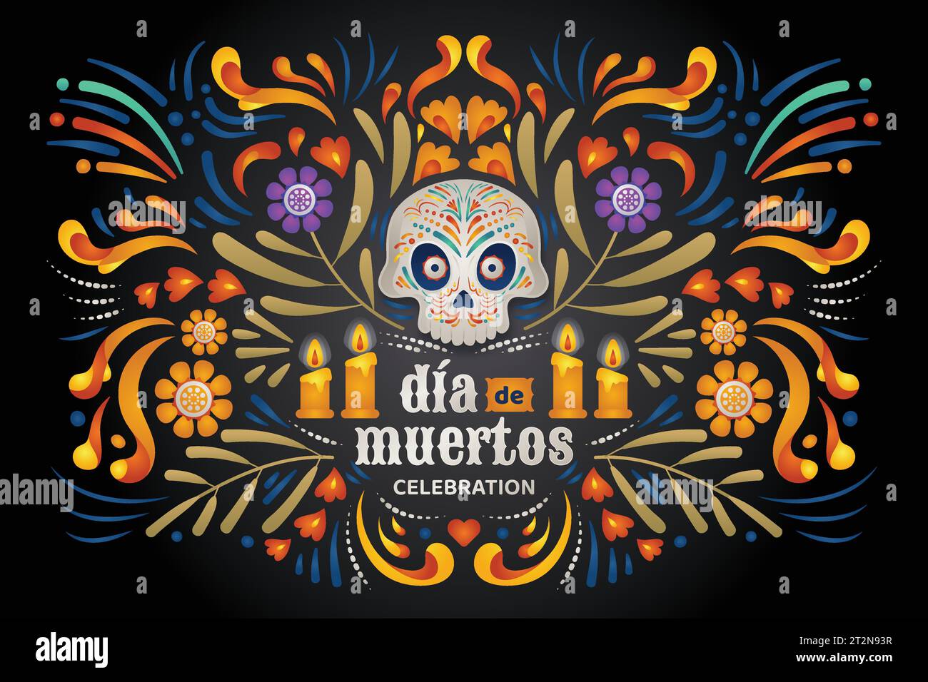 gradient background dia de muertos celebration design vector illustration Stock Vector