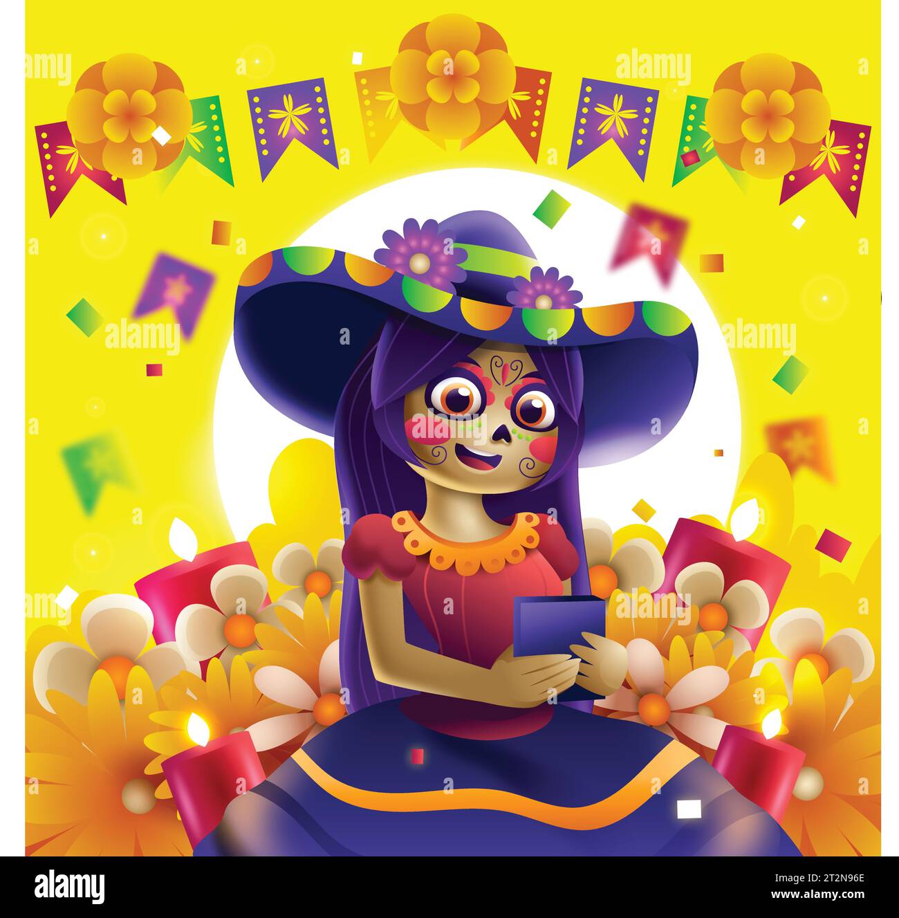 gradient dia de muertos celebration design vector illustration Stock Vector