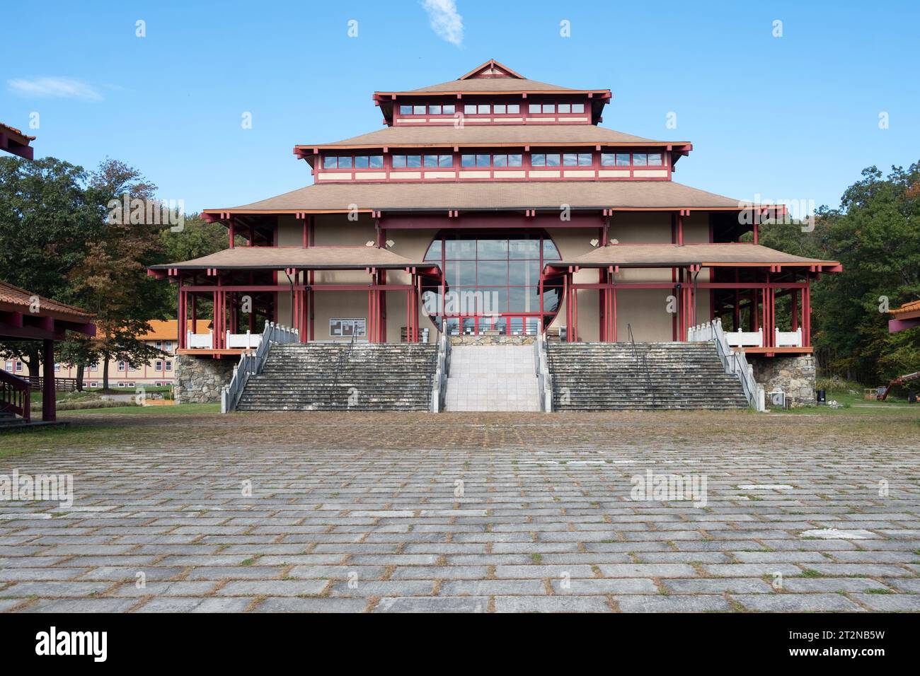 The exterior of the Chuang Yen Buddhist Monastery in Carmel, Putnam Cty, New York It's home to