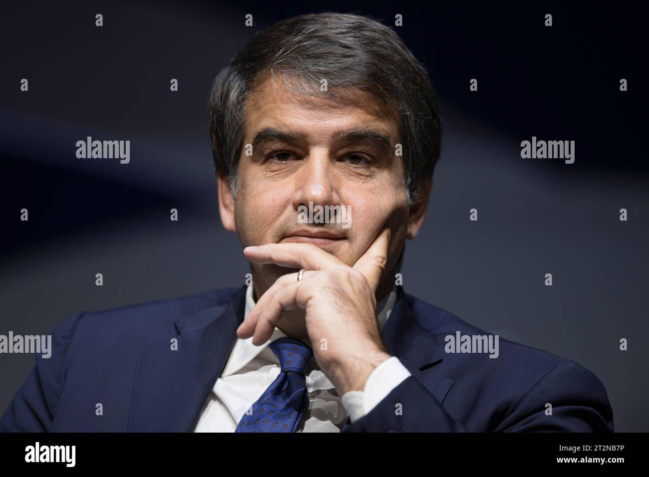 Turin, Italy. 20 October 2023. Raffaele Fitto, Italian minister of European affairs, looks on during the national congress of accountants and accounting experts 'Lavoriamo insieme per il nostro futuro' (Let's work together for our future). Credit: Nicolò Campo/Alamy Live News Stock Photo