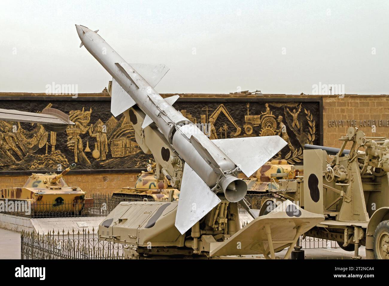 Cairo, Egypt - February 24, 2010: Old Rocket and Vintage Army Vehicles ...