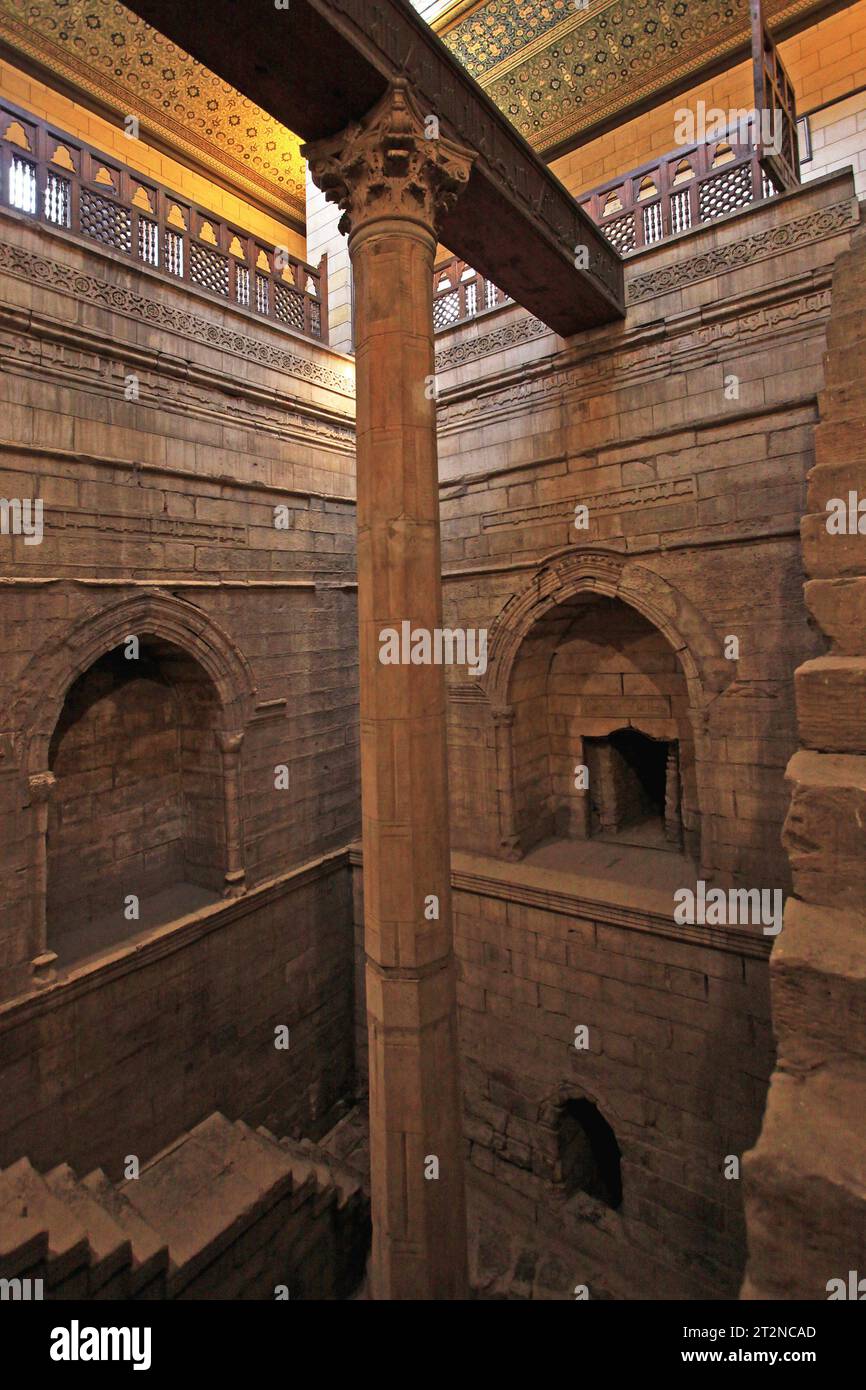 Cairo, Egypt March 01, 2010 Interior of Nilometer Measuring Water