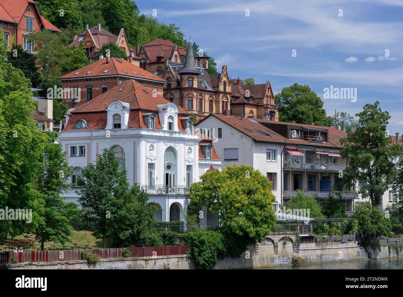 Geran Building View of old german style buildings on the side of the Neckar river ...