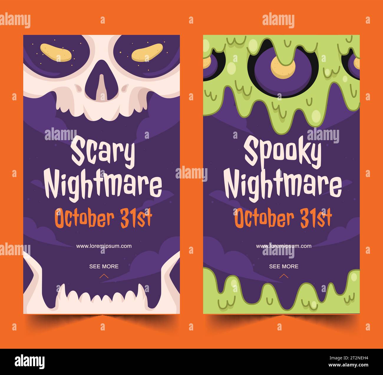 flat banners collection halloween season Stock Vector
