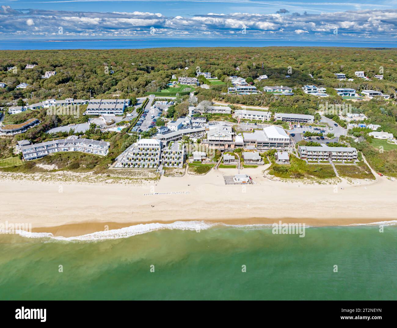 aerial view of of Gurney's Montauk Resort and seawater spa Stock Photo