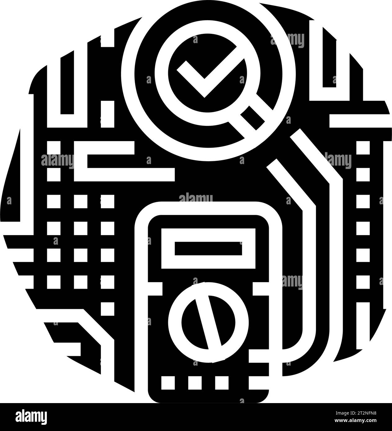 multimeter testing electronics glyph icon vector illustration Stock