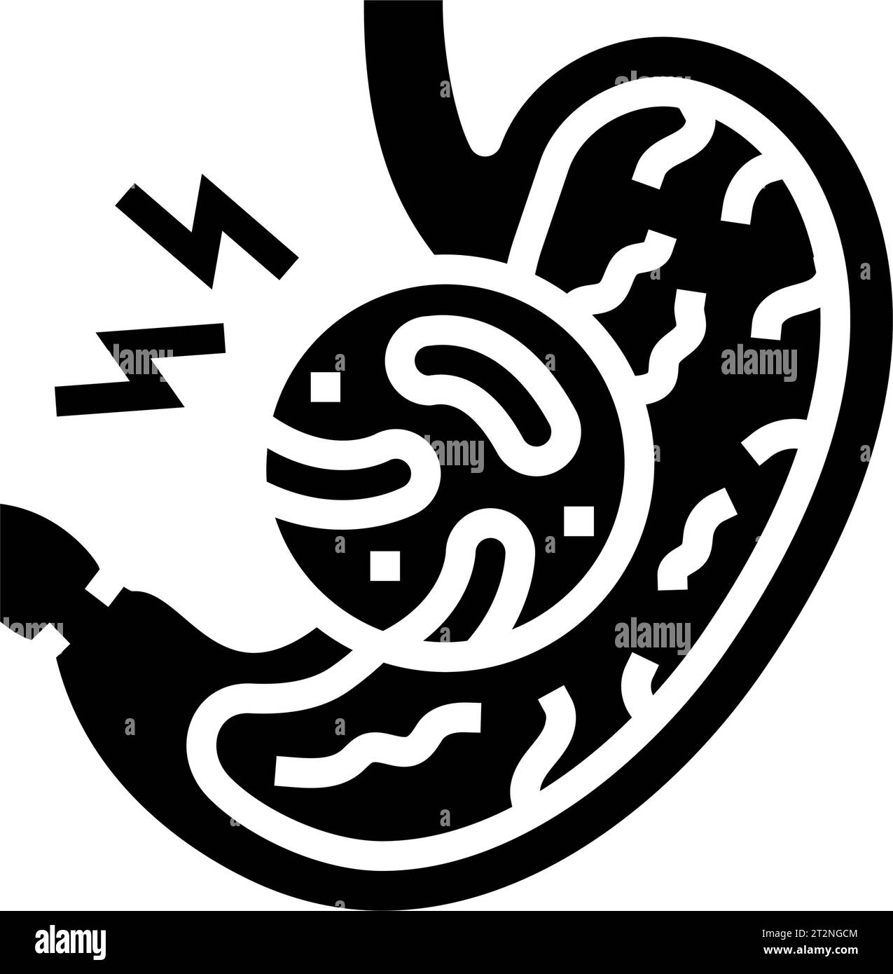 stomach flu gastroenterologist glyph icon vector illustration Stock