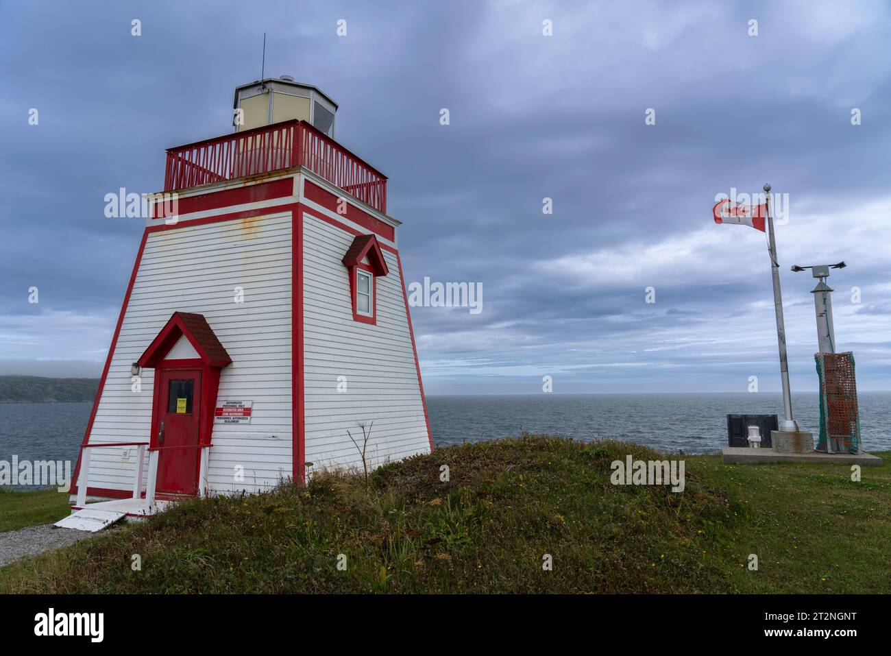 Fox Point Light Station near St Anthony, Newfoundland. Stock Photo