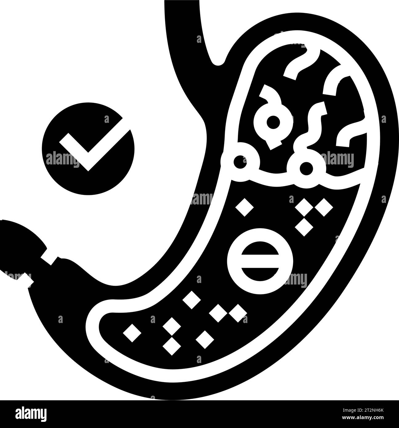 gastric ulcer gastroenterologist glyph icon vector illustration Stock