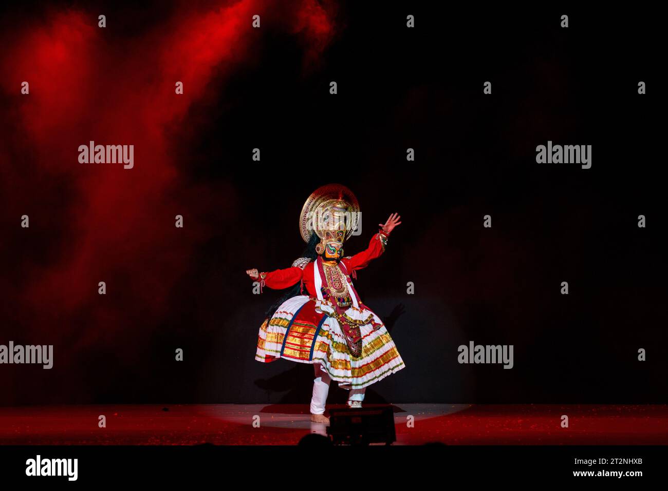 New Delhi, India. 19th Oct, 2023. Artists are seen performing 'Shri Ram, ' based on the epic Ramayana at Shriram Bharatiya Kala Kendra. The 67th edition of the annual dance drama 'Shri Ram, ' which is created and designed in a distinctive dance-drama format. It has become one of the most popular Dussehra events in the capital. (Photo by Pradeep Gaur/SOPA Images/Sipa USA) Credit: Sipa USA/Alamy Live News Stock Photo