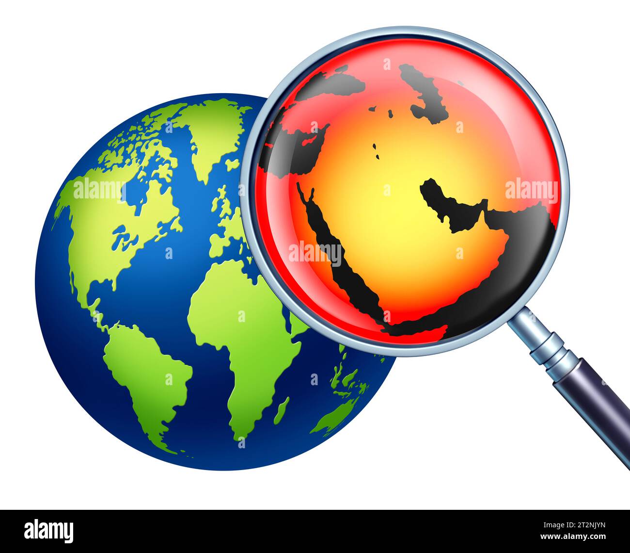 Crisis in the Middle East with political issues of the persian gulf and crude oil as conflict between Isreali and Iranian governments  and Palestine i Stock Photo