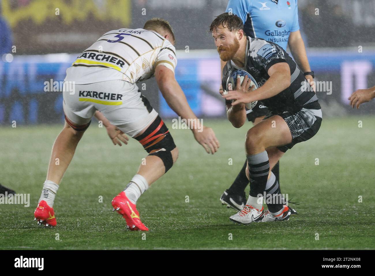 Newcastle, UK. 20th Oct, 2023. Rory Jennings of Newcastle Falcons on the attack during the Gallagher Premiership match between Newcastle Falcons and Gloucester Rugby at Kingston Park, Newcastle on Friday 20th October 2023. (Photo: Chris Lishman | MI News) Credit: MI News & Sport /Alamy Live News Stock Photo