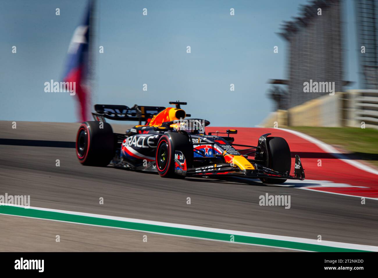 Max Verstappen (NED) Redbull Racing RB19  during FORMULA 1 LENOVO UNITED STATES GRAND PRIX 2023 - Oct19 to Oct22 2023 Circuit of Americas, Austin, Tex Stock Photo