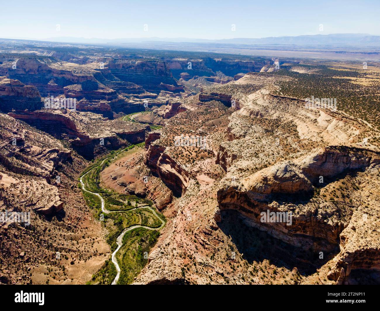 Aerial photograph from The Wedge, overlooking the San Rafael River canyon, also known as the