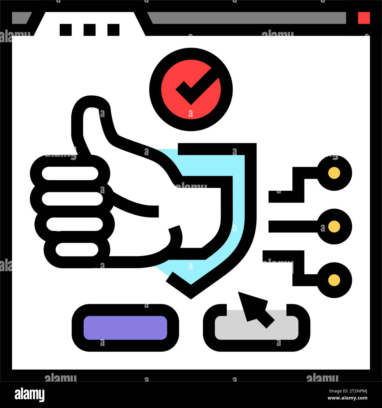 safe online behavior cyberbullying color icon vector illustration Stock ...