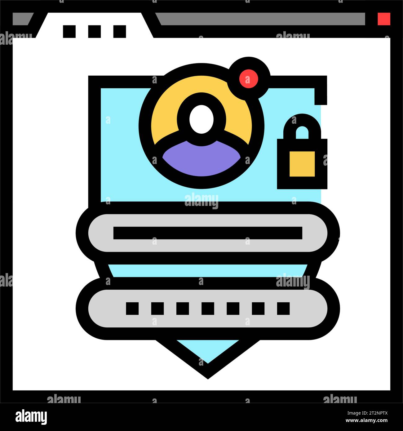 online privacy cyberbullying color icon vector illustration Stock ...