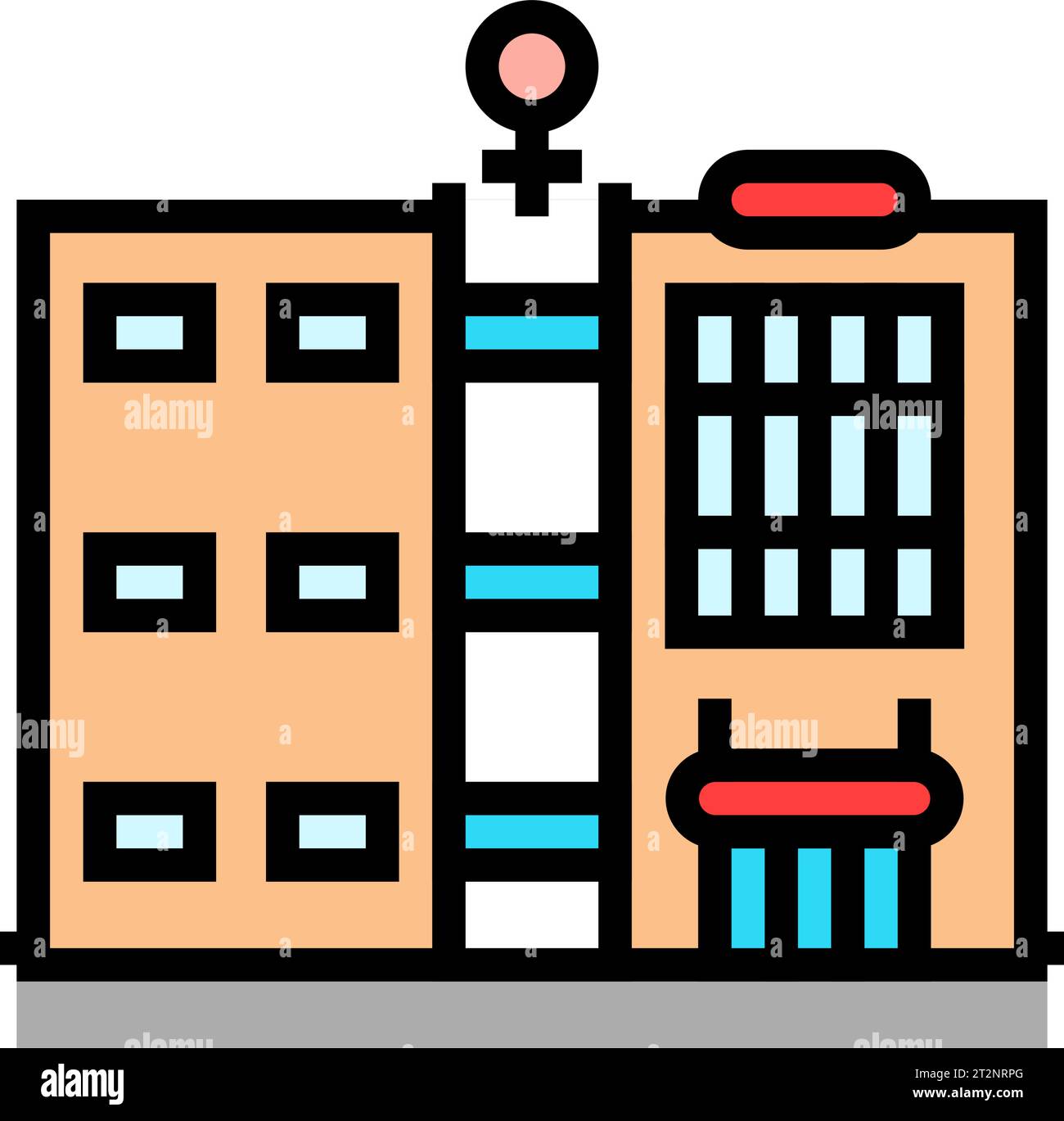 women clinic gynecologist color icon vector illustration Stock Vector