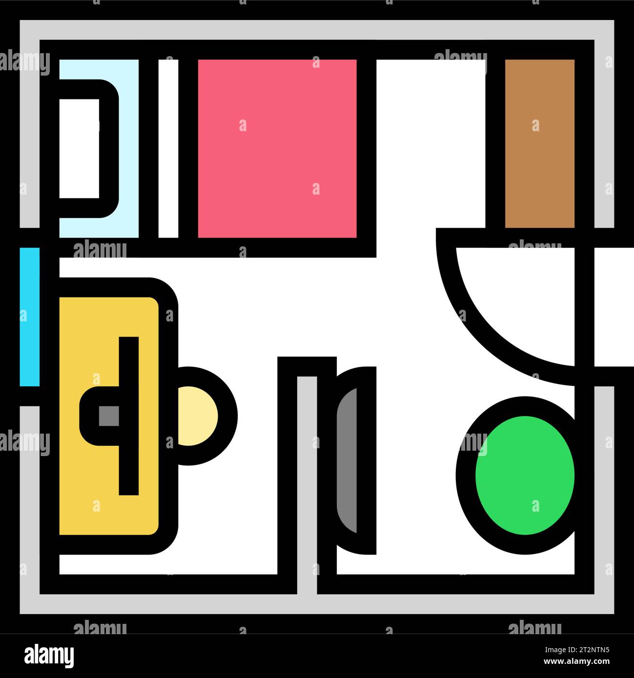 furniture arrangement interior designer color icon vector illustration ...