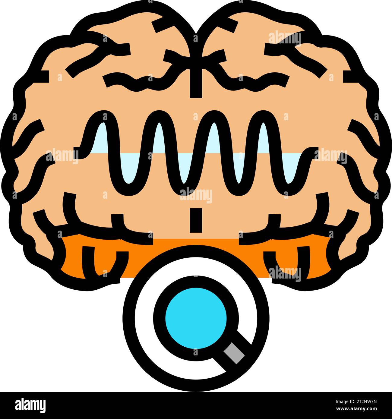 brain waves study color icon vector illustration Stock Vector Image ...