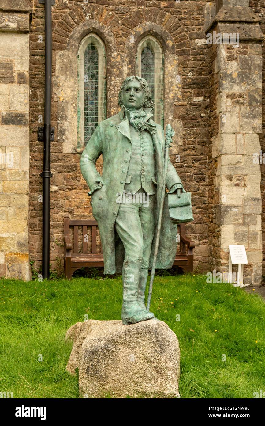 Statue of Samuel Taylor Coleridge, Ottery St Mary, Devon, England Stock