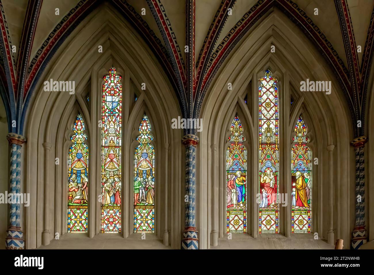 Stained Glass Windows in St Mary's Church, Ottery St Mary, Devon