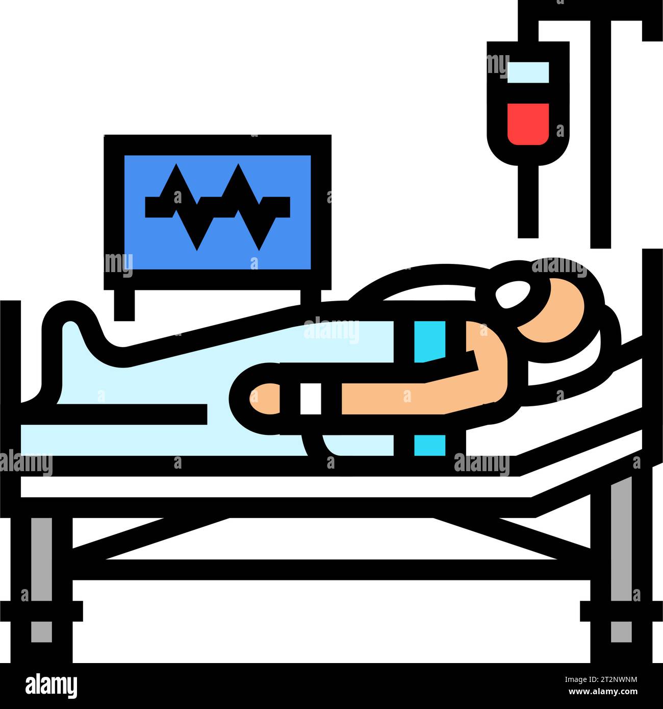 postoperative recovery color icon vector illustration Stock Vector ...