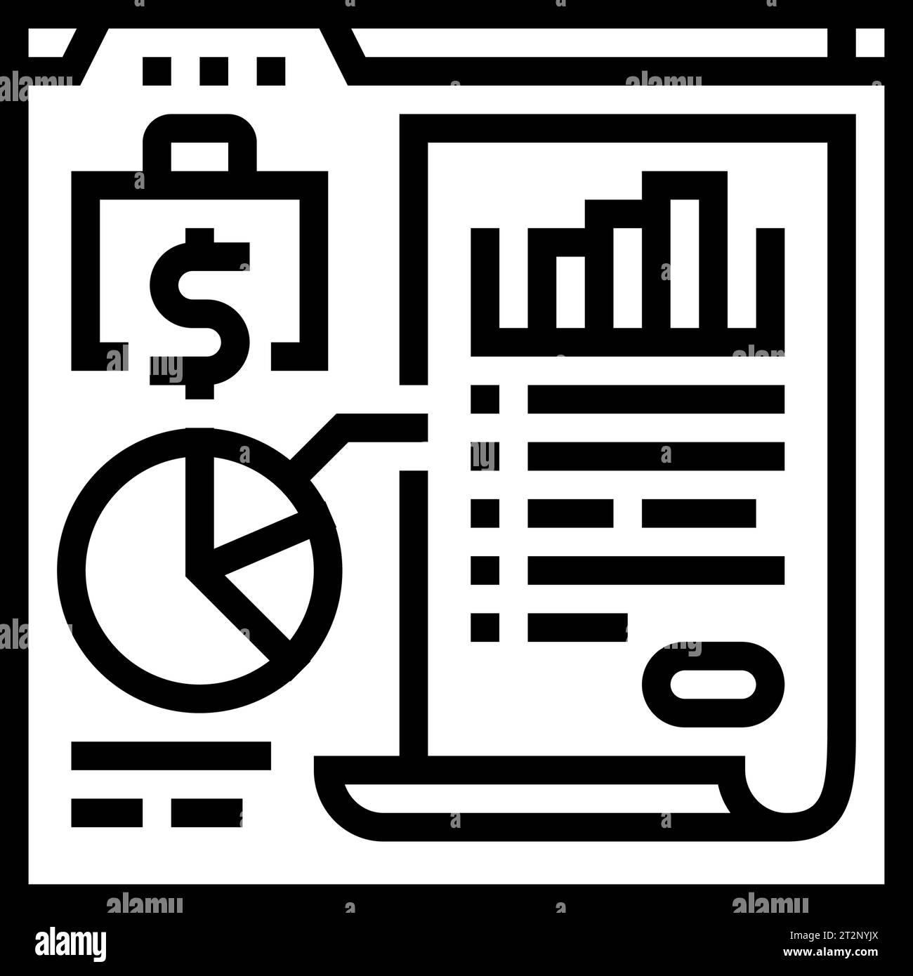 financial analysis report line icon vector illustration Stock Vector ...