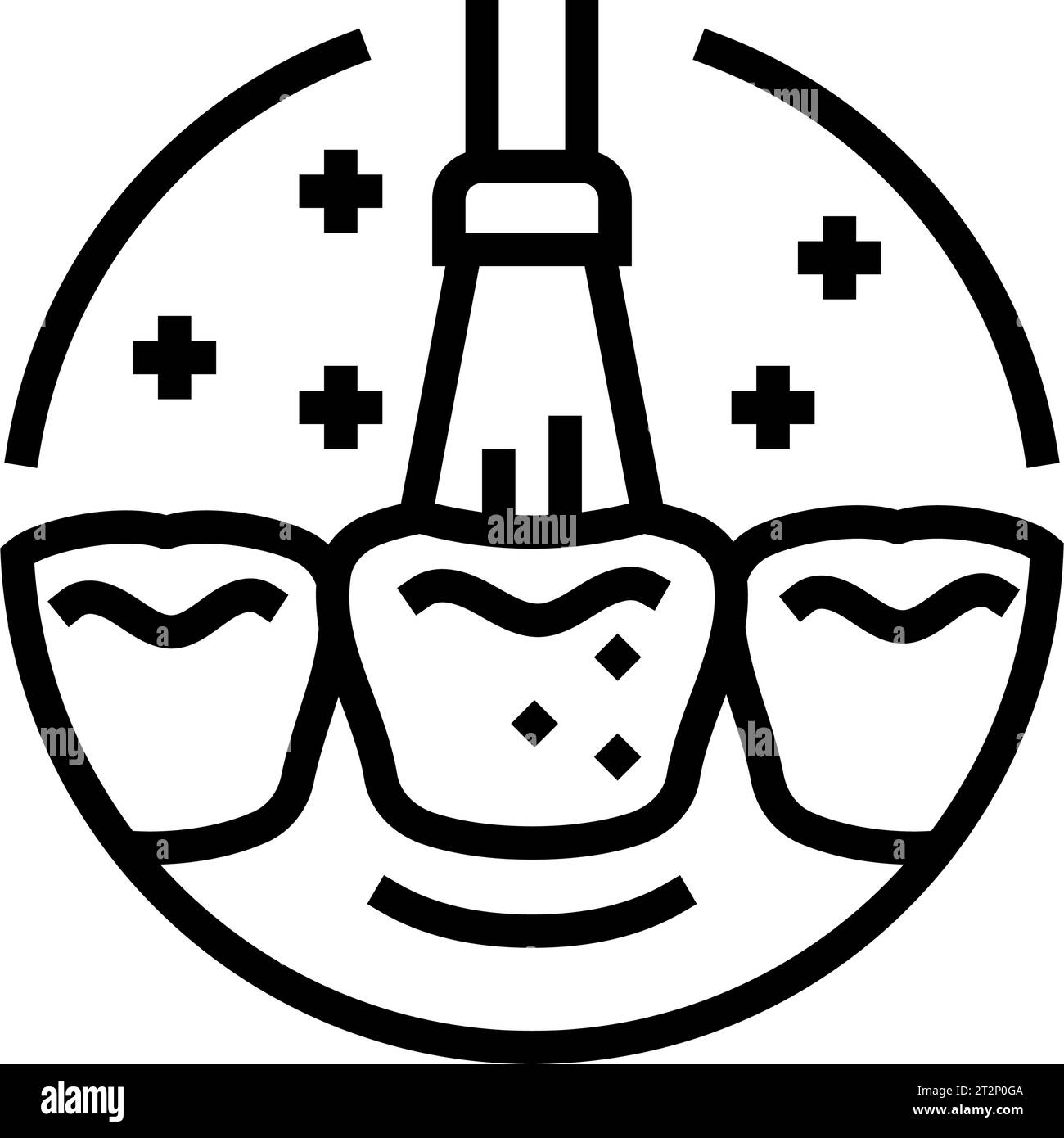 fluoride treatment dental procedure line icon vector illustration Stock