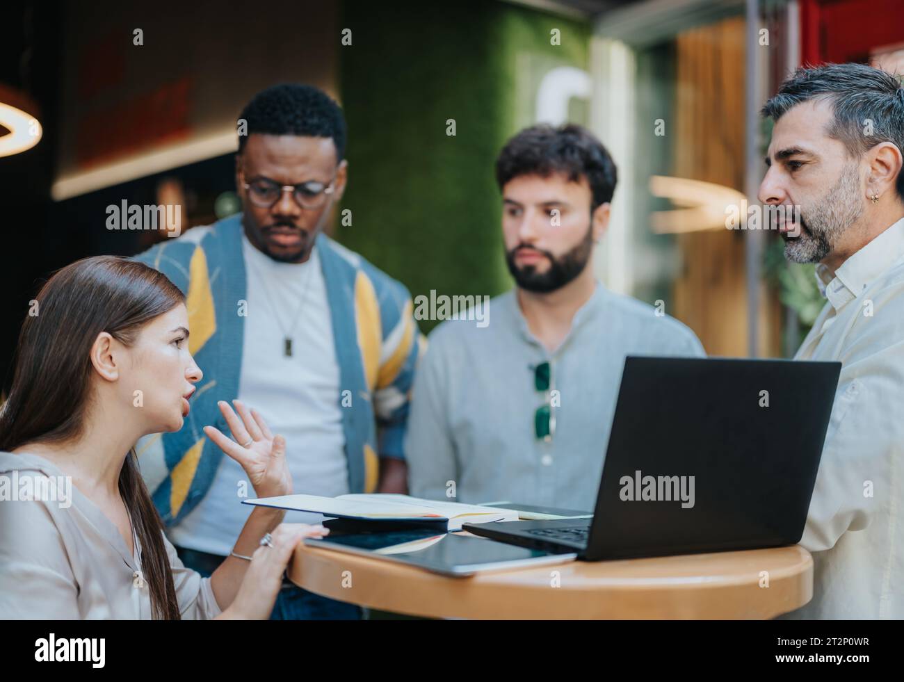 Collaboration and Communication for Better Efficiency in Multinational Businesses Stock Photo