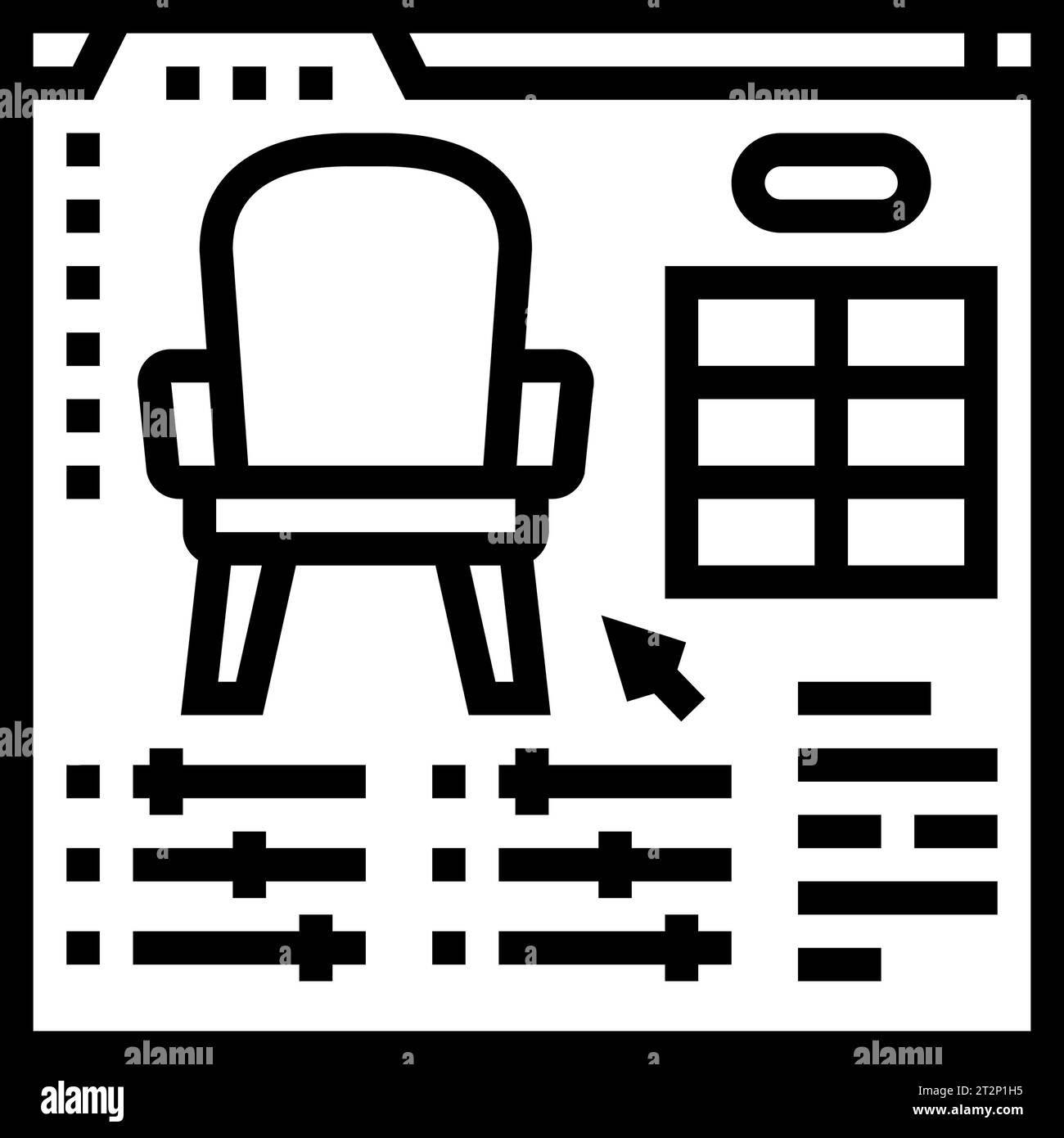 furniture customization interior designer line icon vector illustration Stock Vector