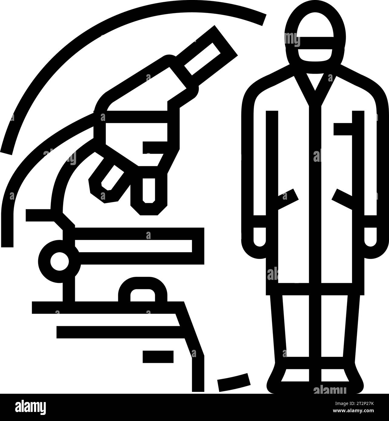lab technician microscope line icon vector illustration Stock Vector ...
