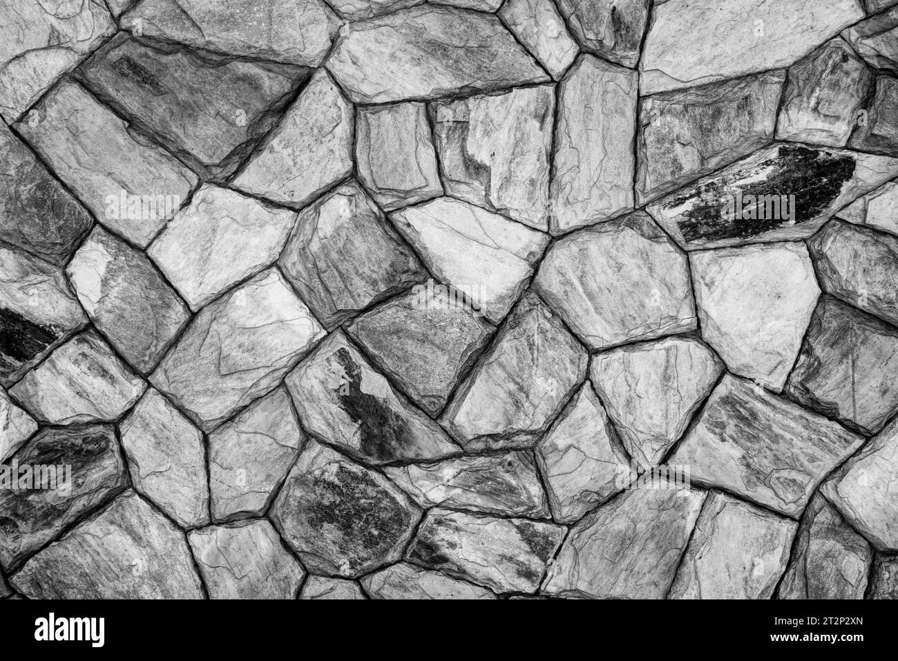 Black and White Fine Art Photograph of Decorative flagstone wall can be