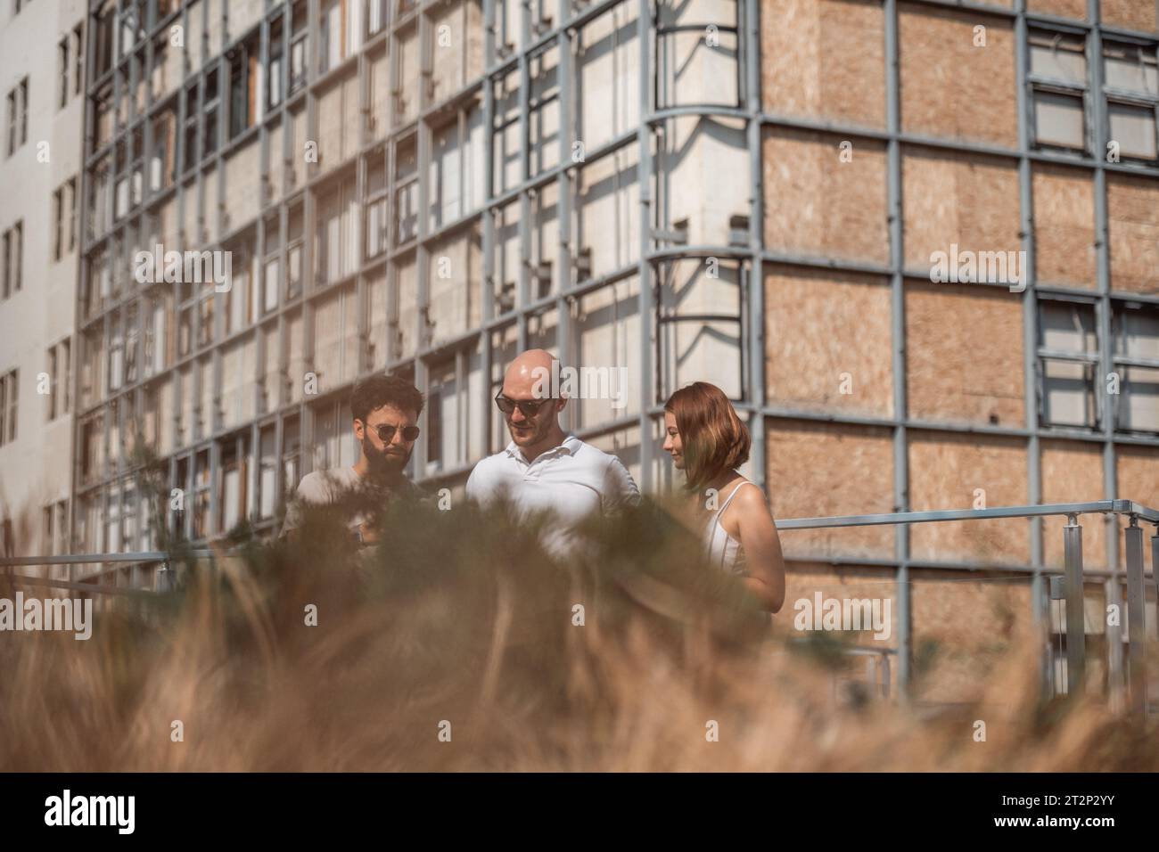 Successful Collaboration in Urban Architecture Design Stock Photo